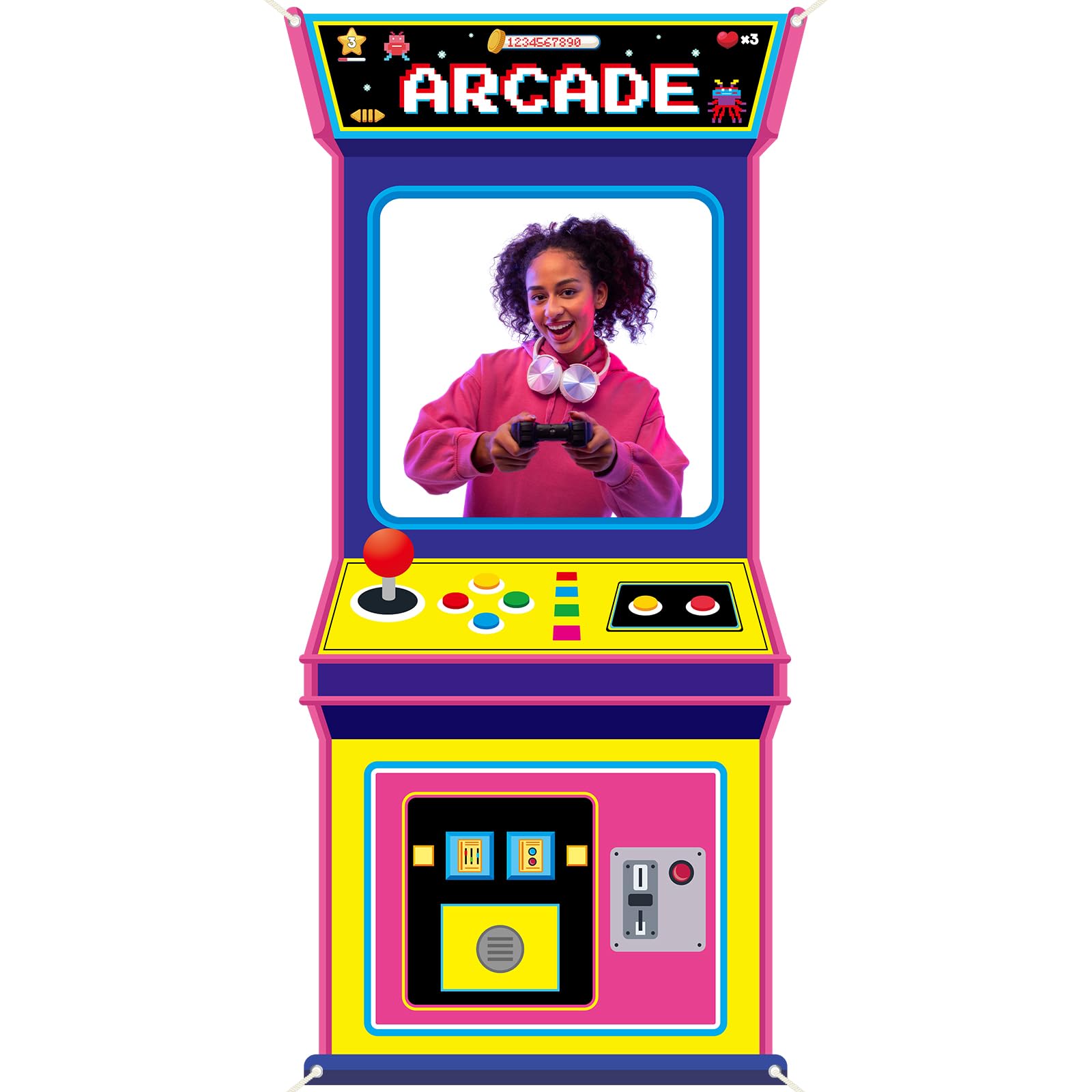 Game Retro Gaming - Sfondo Fotografico in Tessuto per Videogiochi