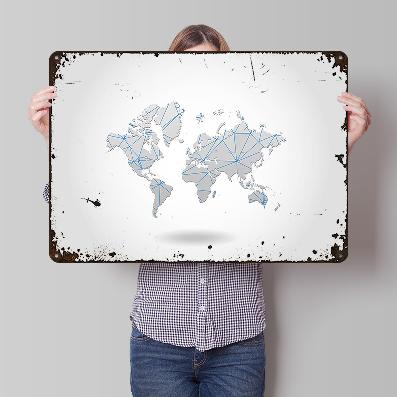 World Of Retro Gaming - Poster in Latta con Mappa del