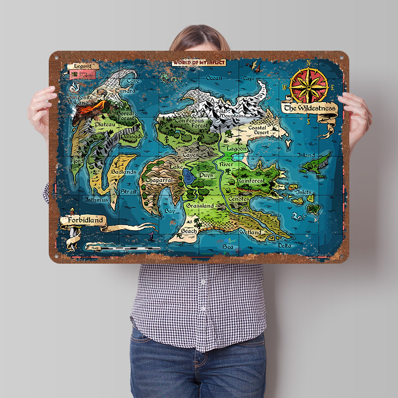 World Of Retro Gaming - World of Mythflict Fantasy Mappa Poster