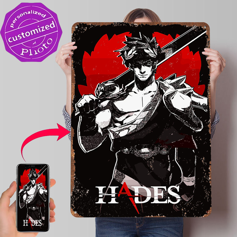 Retro Gaming Bar - Poster Metallico del Gioco Hades, Arte