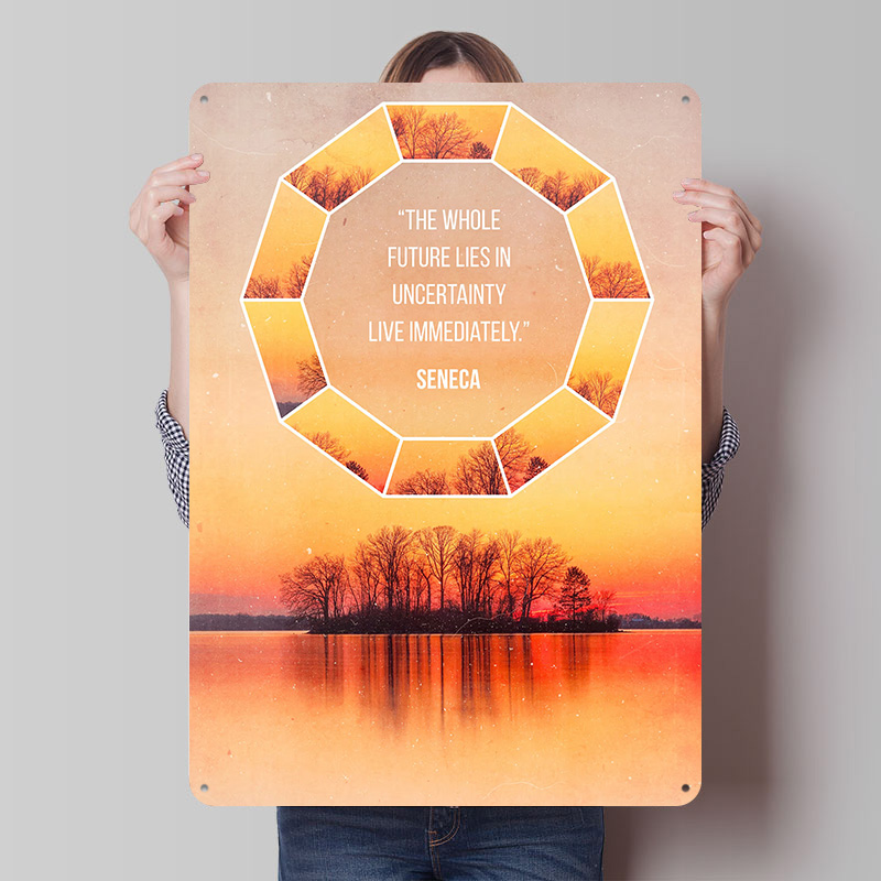 Retro Gaming Quotes - Poster Stampato con Citazione di Seneca,