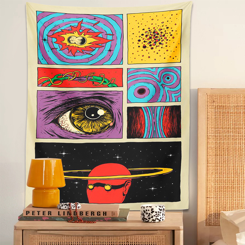 Retro Gaming Upscaler - VIKAMA Tappeto Murale Artistico Psichedelico Stile