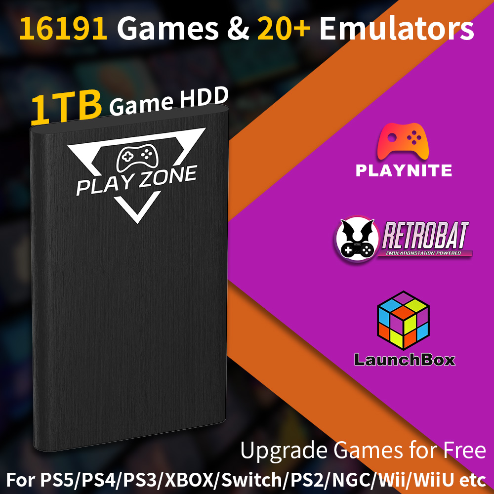 Retro Gaming Play Zone - Play Zone 1TB HDD Portatile per