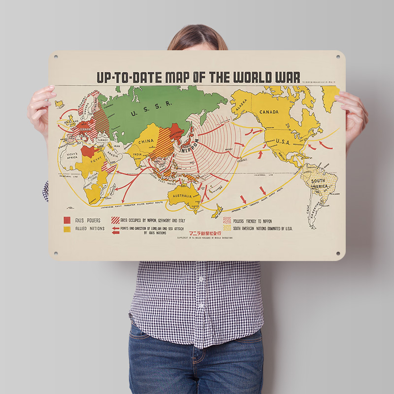 World Of Retro Gaming - Mappa della Seconda Guerra Mondiale Personalizzata,