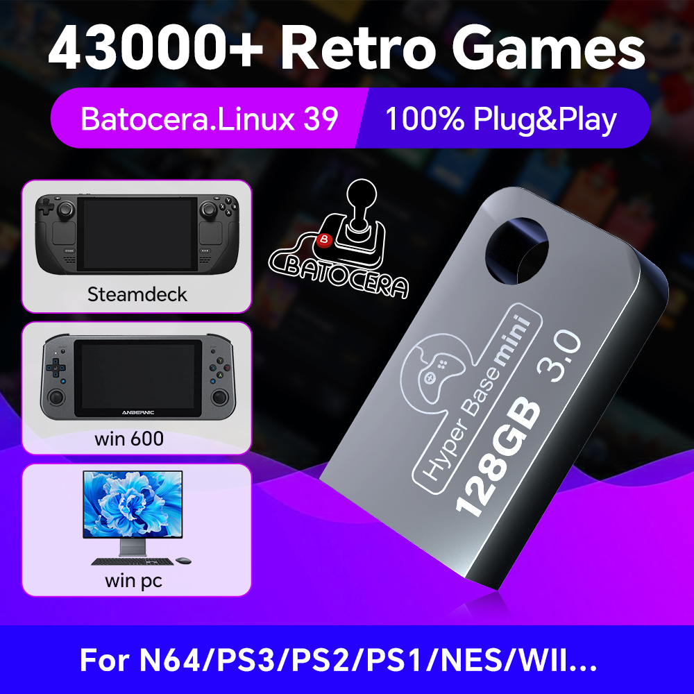 Retro Gaming Play Zone - Batocera 128G Chiavetta USB per Windows