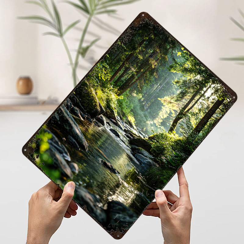 Poster in Metallo Forest River - Retro Gaming Bar recensione e prezzo